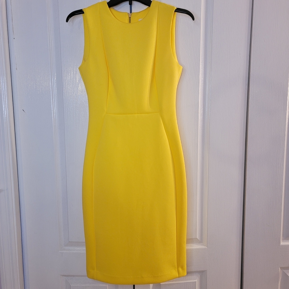 Calvin Klein | Scuba Dress | Yellow